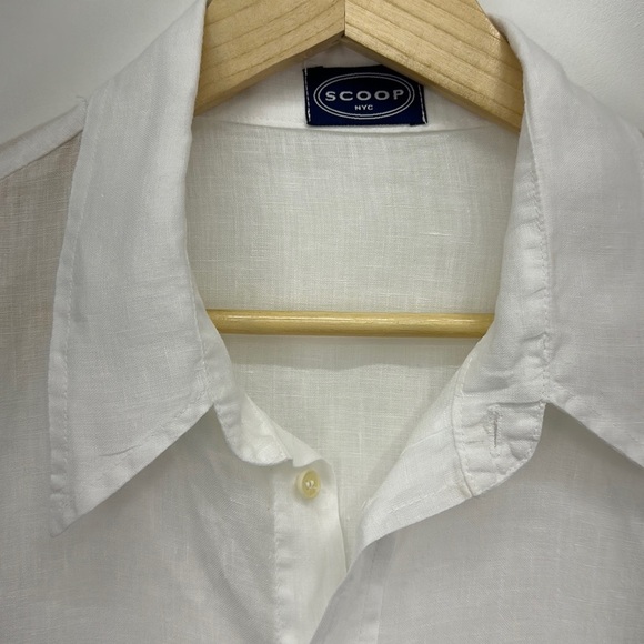 Scoop NYC Linen Button-Down Shirt L - Picture 6 of 8